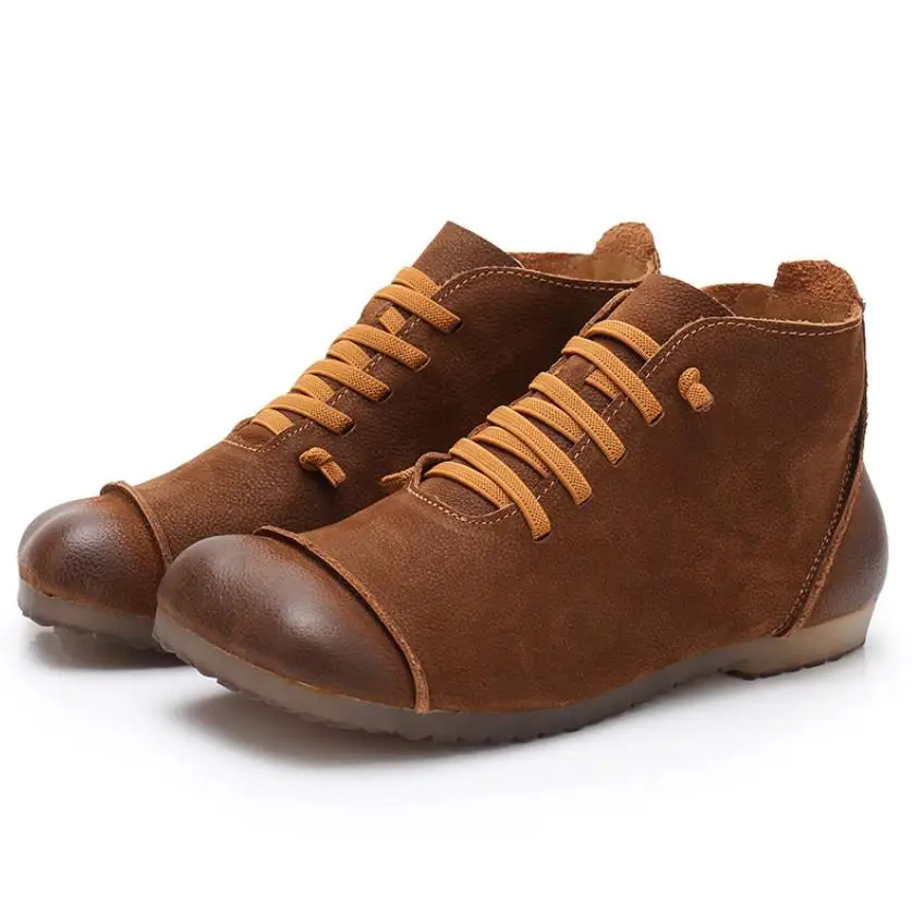 

Spring and Autumn fashion leather vintage soft soft bottom handmade Martin boots