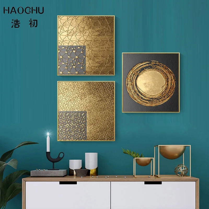 

Modern Poster Canvas Paintings Mysterious Golden&Black Pattern Tree Fork Shape Unframed Wall Art Prints For Home Decoration