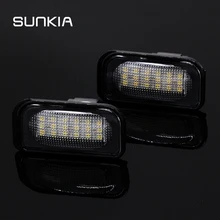 Lumière de plaque d'immatriculation Super blanche 3528 k, 2x Canbus 18LED 6000 SMD, pour Mercedes Benz W203 4D C230 C240 C320 C280 AMG C32