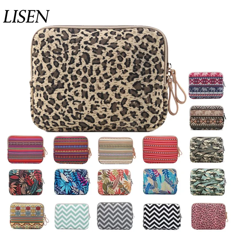 

2018 hot Leopard Sleeve canvas pouch for Samsung Galaxy Tab 2 3 4 8.0 T310 T311 T315 T350 T355 T710 T715 Pro 8.4 T320 tablet bag