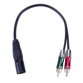 

3pin XLR Male to 2 RCA Male Cable Audio Adapter Cable Metal Connector For DVD/TV/Speaker/Amplifier/Stereo audio