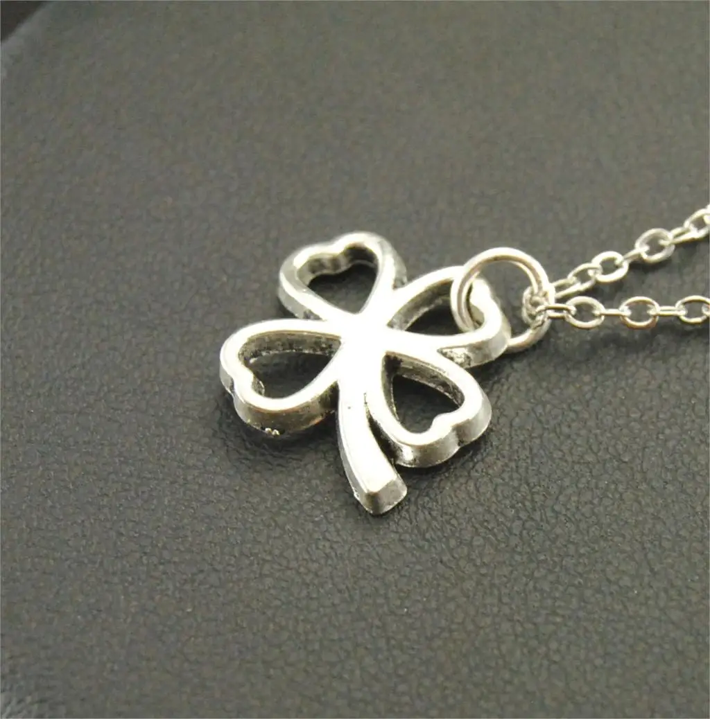 1pc Silver Color Hollow out Lucky Clover Pendant Necklace Jewelry E142 | Украшения и аксессуары