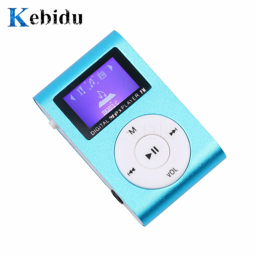 Музыкальный проигрыватель Kebidu с ЖК экраном Металлический мини mp3 плеер клипсой и