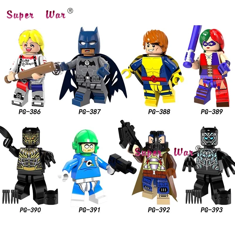 

Single Super Hero Harley Quinn Bane Black Lantern Batman Panther Erik Kill Sauce prince building blocks toys for children