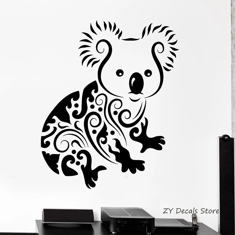 Koala Wall Decals Jungle Animal Wall Stickers Tribal Mural Home