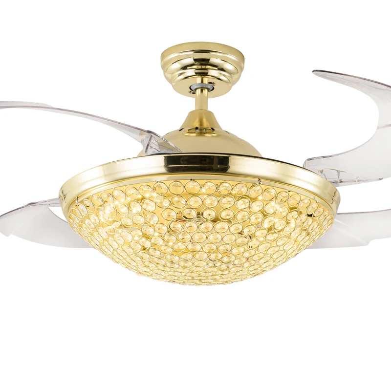 

LED Ceiling LED Ceiling Fans Crystal Light Dining Room Living Room Fan Droplights Modern Crystal Ceiling Fans Lights