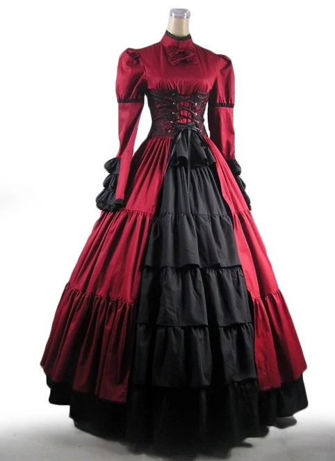 Nieuwe wijn rood katoen multi-layer lolita taart jurk rok dans cosplay kostuum kan worden aangepast Nieuwe wijn rood katoen multi-layer lolita taart jurk rok dans cosplay kostuum kan worden aangepast