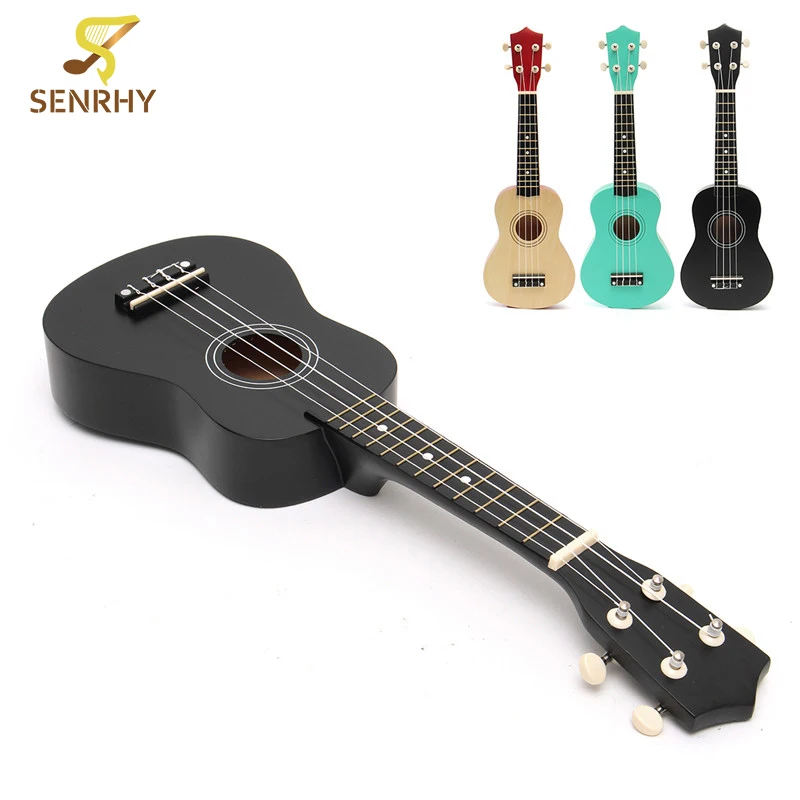 SENRHY 21'' Economic Soprano Ukulele Uke Black / Mint green / Wood