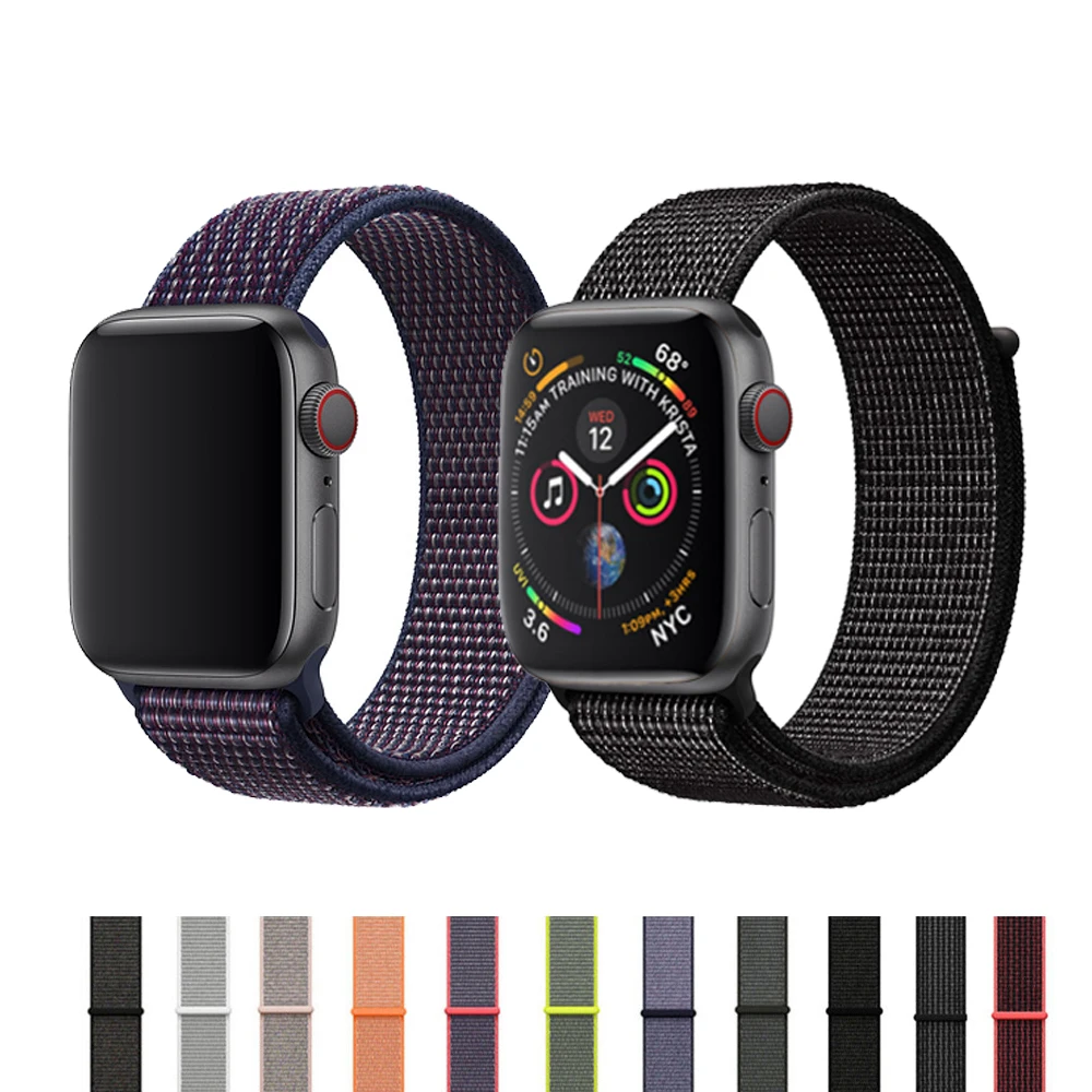 

Sport loop strap for apple watch band 44mm/40mm/42mm/38mm Iwatch 4/3/2/1 watchband breathable bracelet nylon weave wrist belt