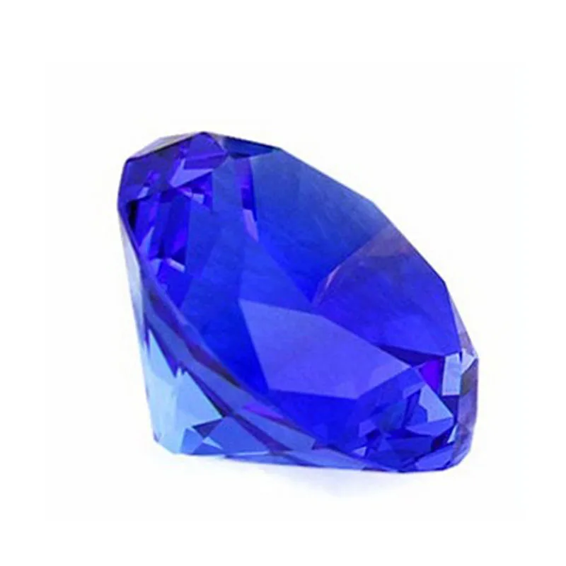 50mm Blue Quartz Crystal Glass Diamond Paperweight Glass Craft Home