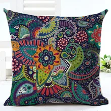 Woven Linen Geometric Cushion Cover Sofa Car Home Decorative Throw Pillow Bohemia Paisley Style SIZE 45*45 Cojines