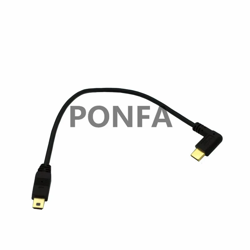 Мини-usb кабель 5 Pin папа-папа USB 3,1 type C к мини-otg кабель для передачи данных адаптер конвертер зарядный кабель длиной 25 см