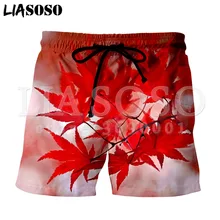 LIASOSO 3d принт унисекс красочные Кленовые Листья Лист конопли Для Мужчин's Шорты модные пляжные шорты доска Шорты брюки X0665