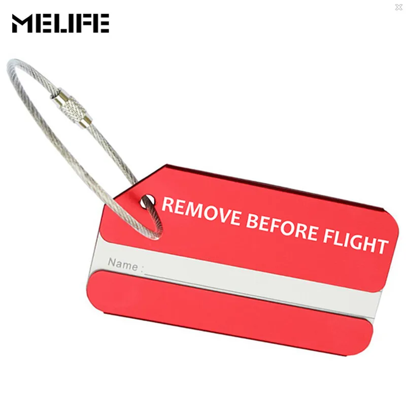 MELIFE البسيطة مستطيل الألومنيوم الرياضة بطاقات تعريف للحقائب إزالة قبل الطيران تسلق الاكسسوارات ID بطاقة الكلمات حقيبة عنوان التسمية