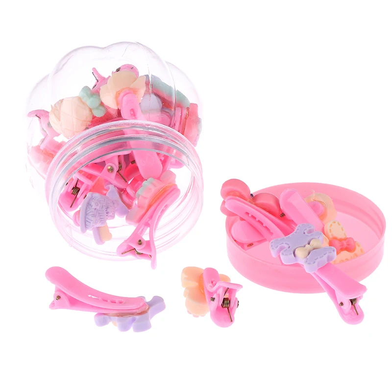 

20PCS Mix Color Barrette Baby HairClip And Box Cute Flower Solid Cartoon Handmade Children Girl Hair Clip Accessory 1Set Hairpin