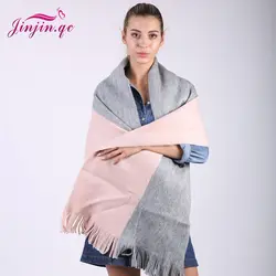 Jinjin. QC 2019 Новый модный тренд женский кашемировый шарф полосатые шали и шарфы в стиле пэчворк для девочек пашмины echarpe