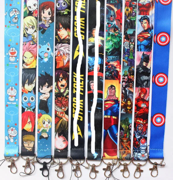 

10pcs hot Anime Fairy Tail Doraemon key lanyards id badge holder keychain Neck straps for mobile phone #61201