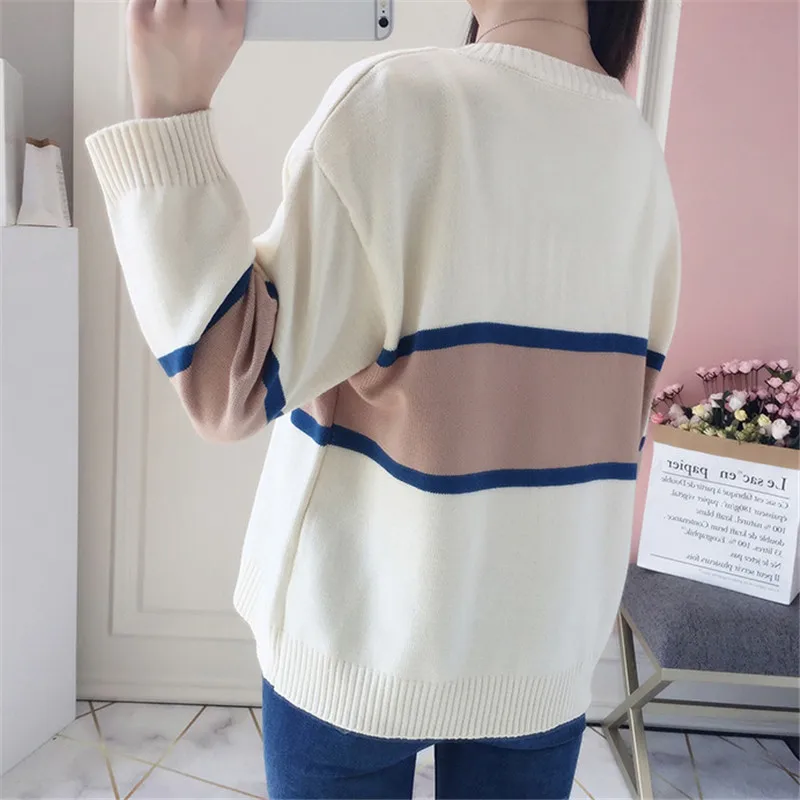 Autumn Winter Round neck Sweater Women Pullover 2018 New Warm Sweater Pullover Fashion Slim Color match Winter Women Sweater 636 Autumn Winter Round neck Sweater Women Pullover 2018 New Warm Sweater Pullover Fashion Slim Color match Winter Women Sweater 636