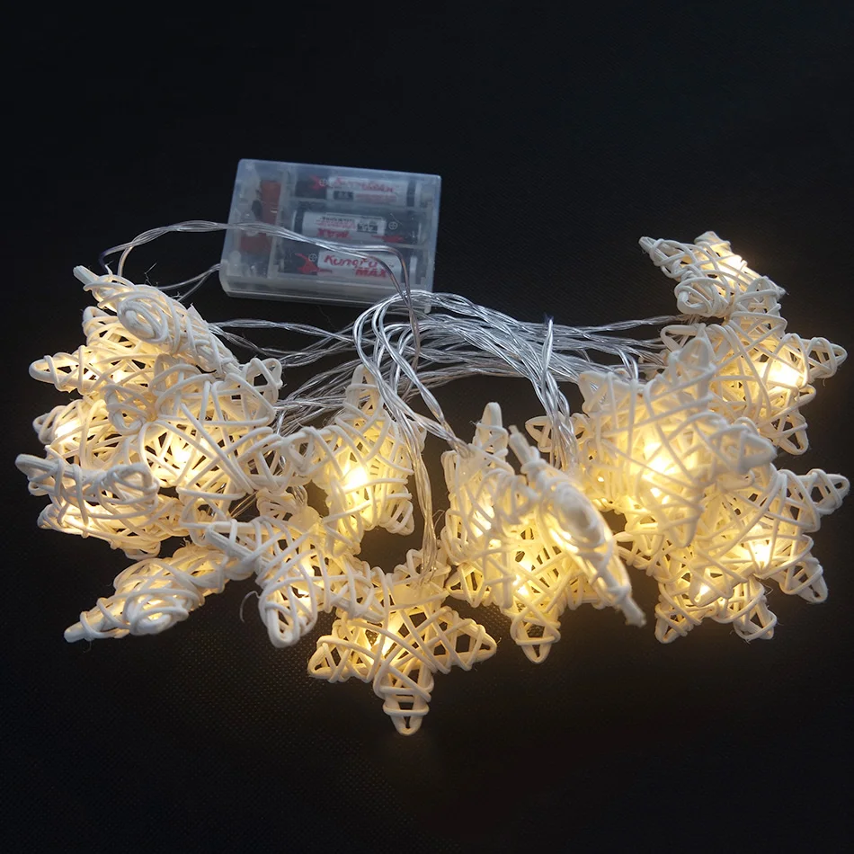 

Handmade ranttan star led string light 4 Meter 20 leds powered by AA battery,Holiday Fairy light,wedding/Christmas decoration