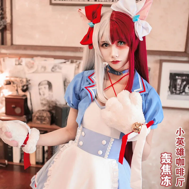 

Anime My Hero Academia Midoriya Izuku Todoroki Shoto Bakugou Katsuki Kaminari Denki Maid Dress Uniform Cosplay Costume