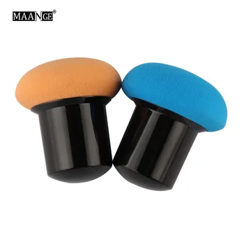2Pcs/lot Orange and Blue Foundation Makeup Sponge Puff Round Shape Contour Blender Flawless Powder Puff Blusher wet and try use 2