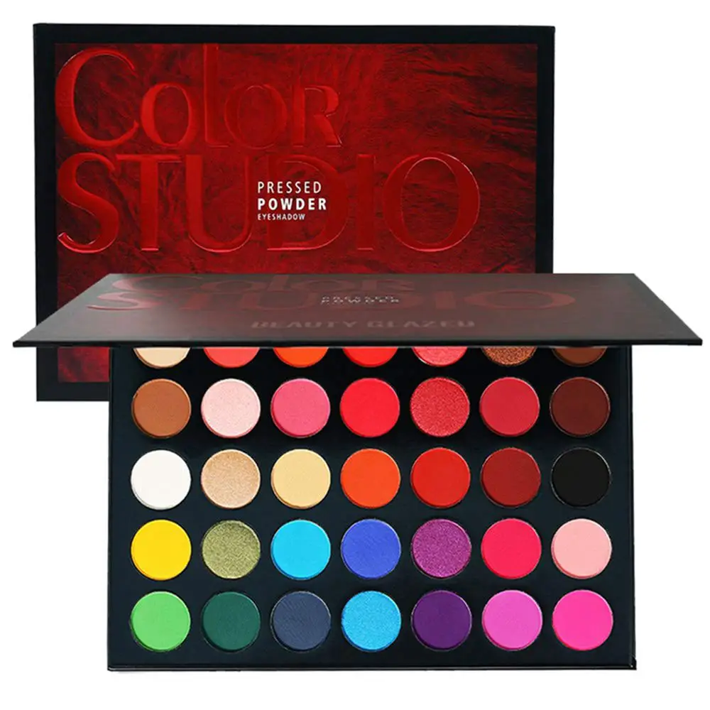 36 цветов Beauty Glazed Мерцающая пигментная палитра матовые блестящие тени для век