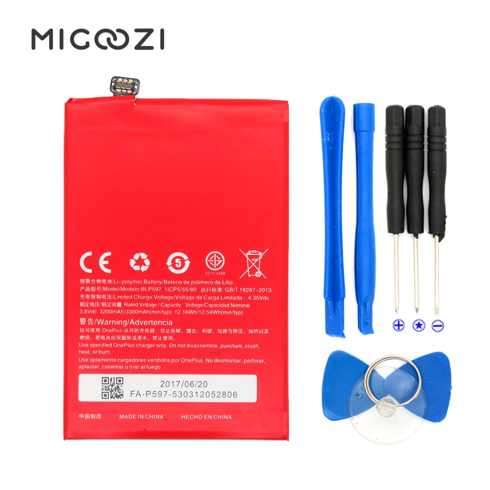 High Quality For Oneplus 2 Battery 3200mAh Compatible One plus Two BLP597 Phone Batteries With