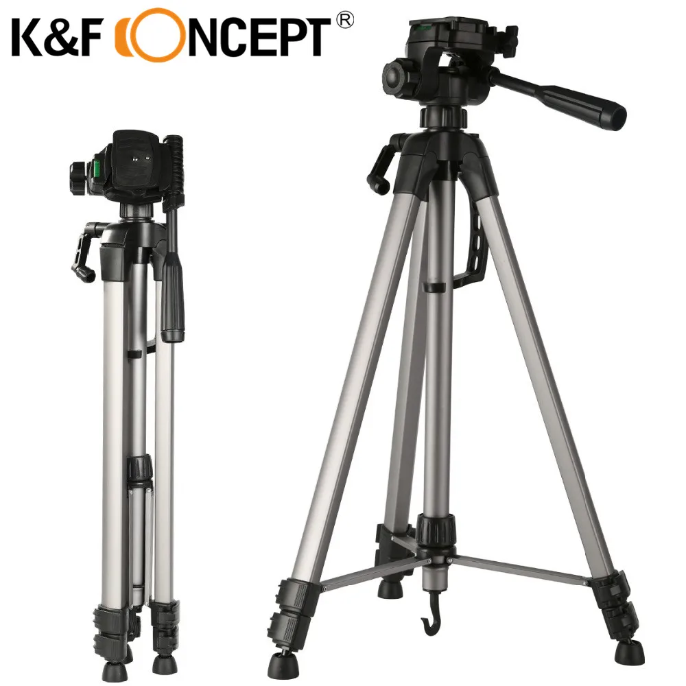 

K&F CONCEPT Camera Tripod Lightweight Travel Tripod with adjustable-height legs 66" for Canon Nikon Sony Fujifilm DSLR Camera