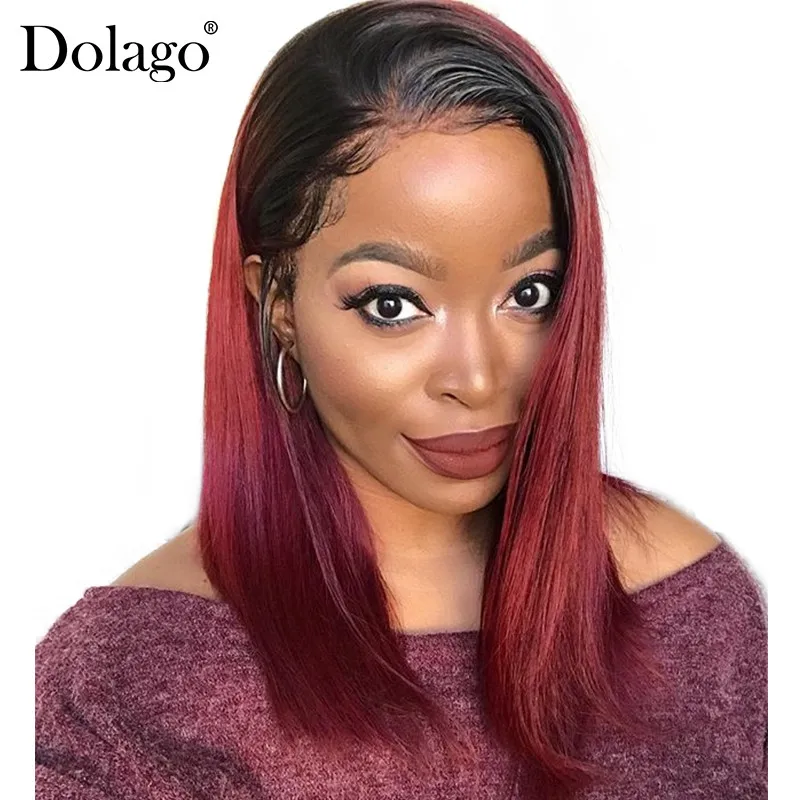 

1B 99J 360 Lace Frontal Wig 150% Straight Lace Front Human Hair Wigs With Baby Hair Ombre Colorful Purple Red Aquaman Dolago