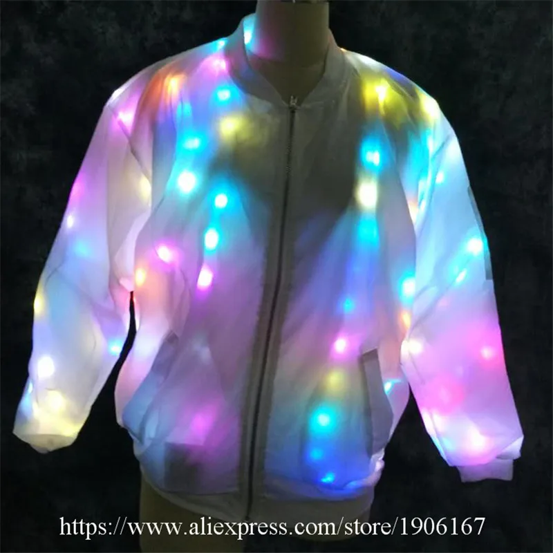 Colorful LED Light Party Nightclub Dancer Costume Luminous Ballroom font b Clothing b font Light UpDJ