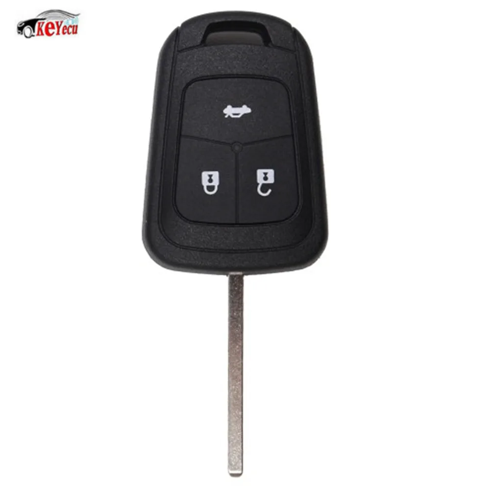 

KEYECU New Uncut Remote Key Control Shell Case Fob 3 Buttons for Chevrolet Sonic Cruze Camaro Equinox Malibu Spark Volt