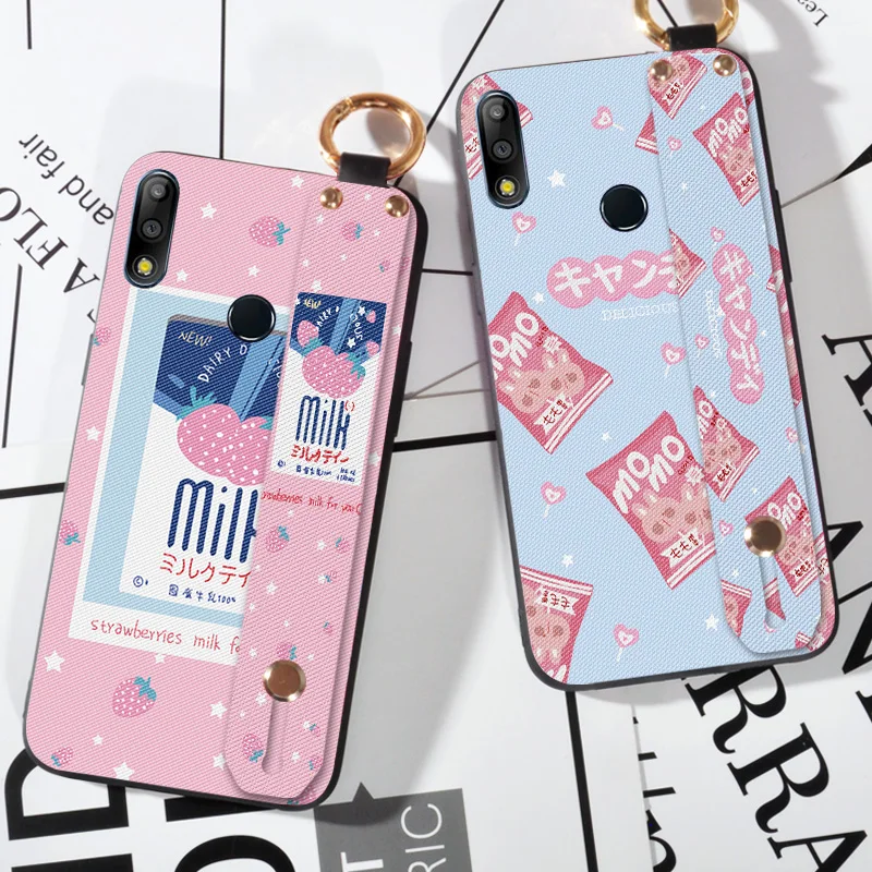 

Soft Silicone Candy Cover Case For Asus Zenfone Max Pro M2 ZB631KL Luxury Wrist Strap Soft Holder Case For Asus ZB631KL