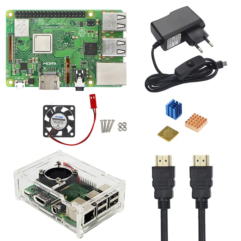 Raspberry Pi 3 Model B+ Plus комплект 16 32 Гб sd-карта+ вентилятор+ 2.5A переключатель адаптер питания+ радиатор+ HDMI кабель для Raspberry Pi 3 B - Комплект: Комплект 1