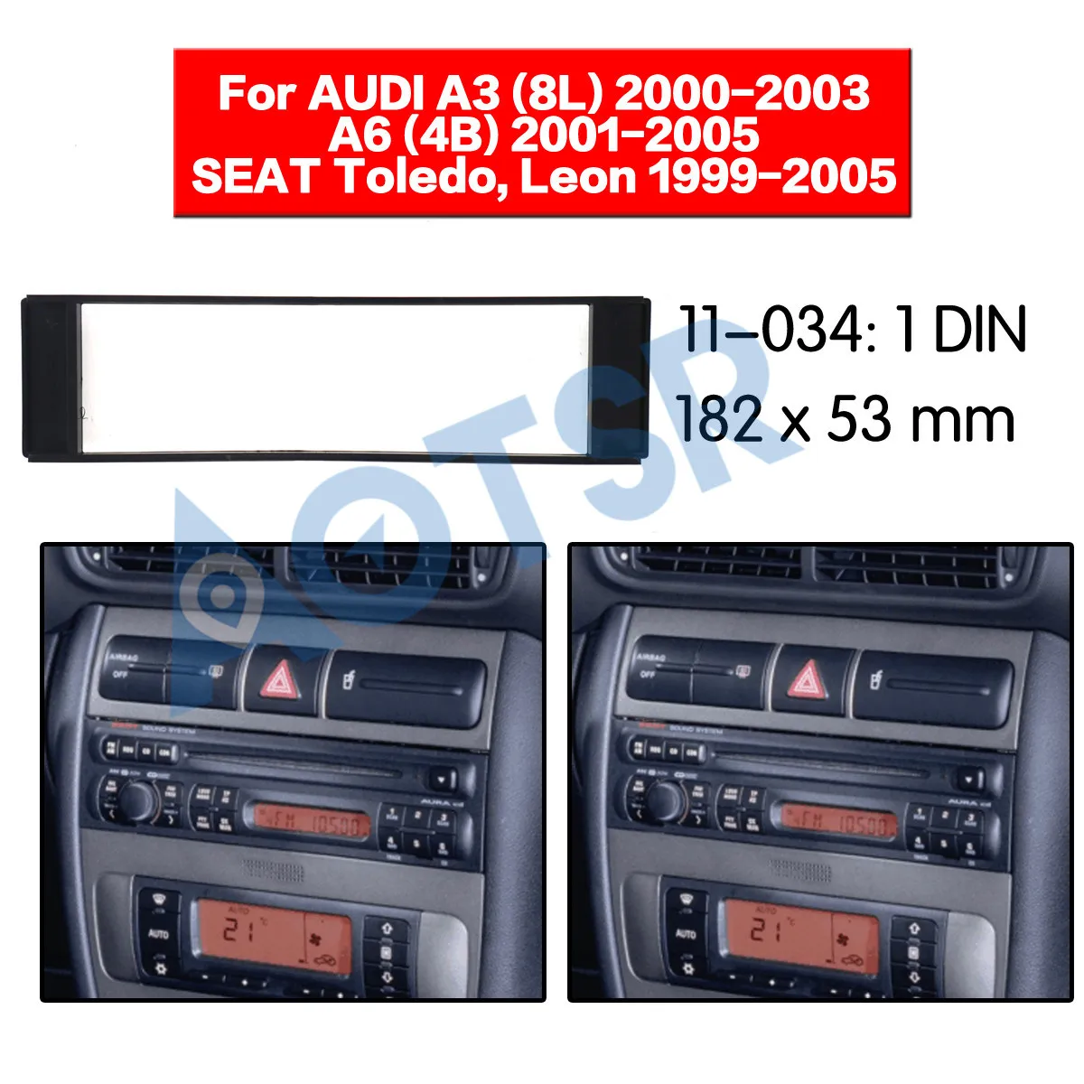 

Radio frame Fascia for AUDI A3(8L) 2000-2003 A6(4B) 2001-2005 SEAT Toledo Leon 1999-2005 car radio player Frame