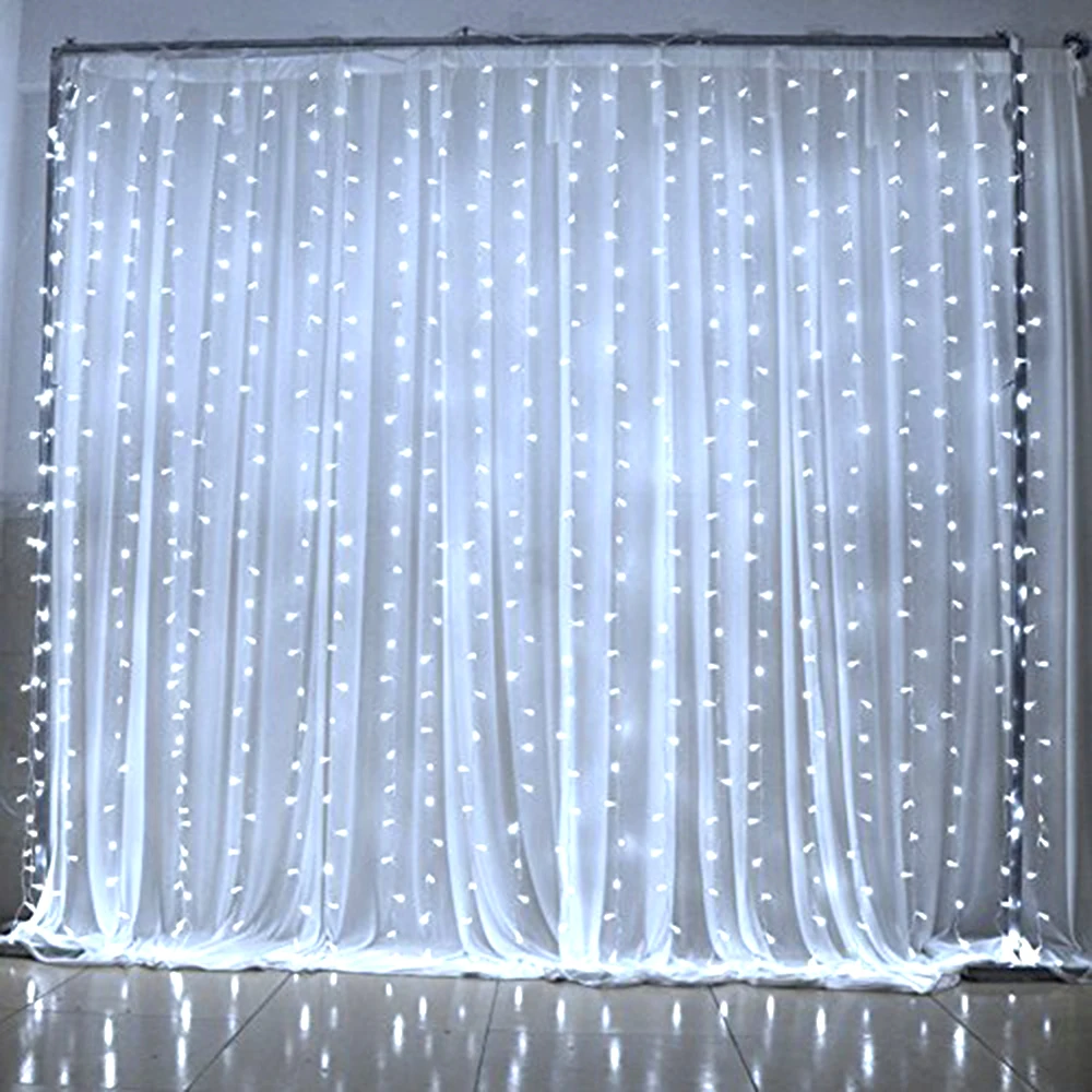 

3M x 3M LED icicle string light 300LED Curtain String Light Holiday Christmas Decorative Wedding Party Garland Lights