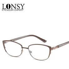 LONSY модные винтажные металлические очки для чтения женские легкие очки для дальнозоркости LSCJ072