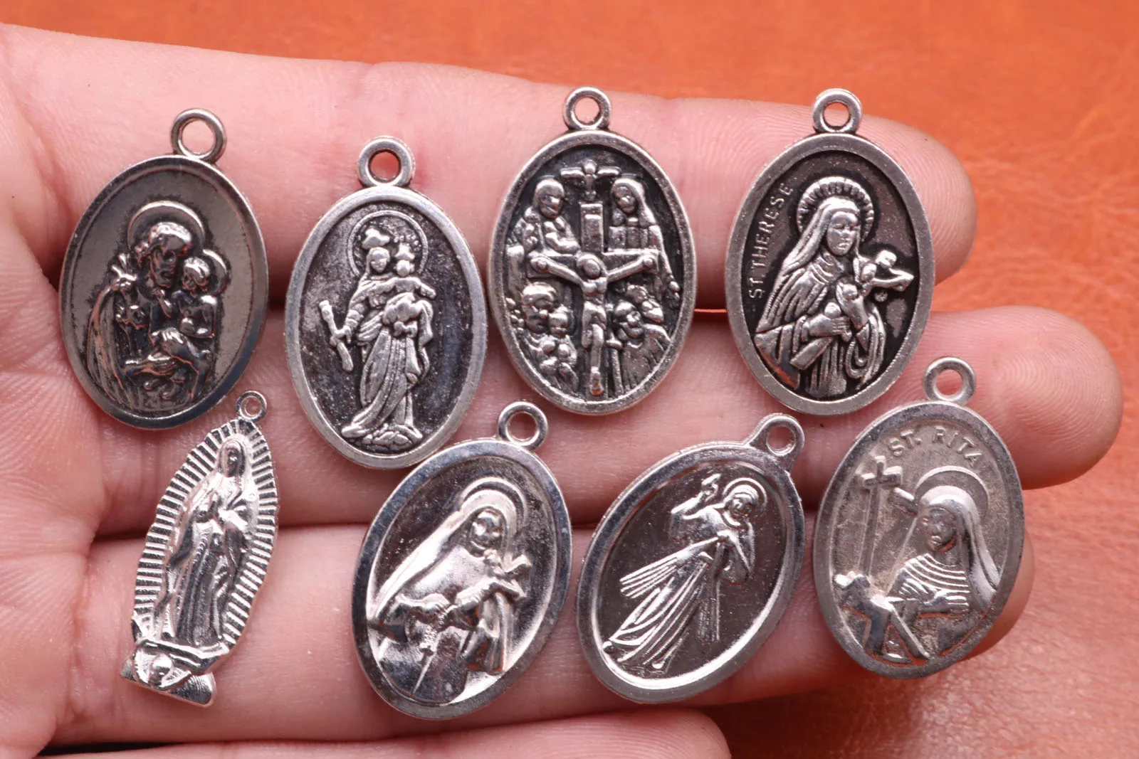 Buy Many styles 100PCS retro silver religious oval