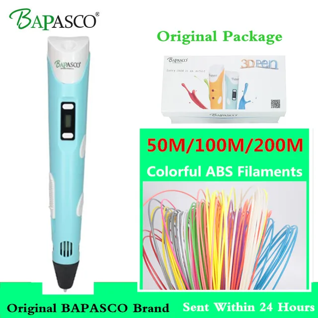 Best Offers 2019 3D Pen BAPASCO 2th Generation Updated Version 3D pens Add 200M ABS/PLA DIY Smart 3D Doodler Tools Printing Pen 3D For Kids