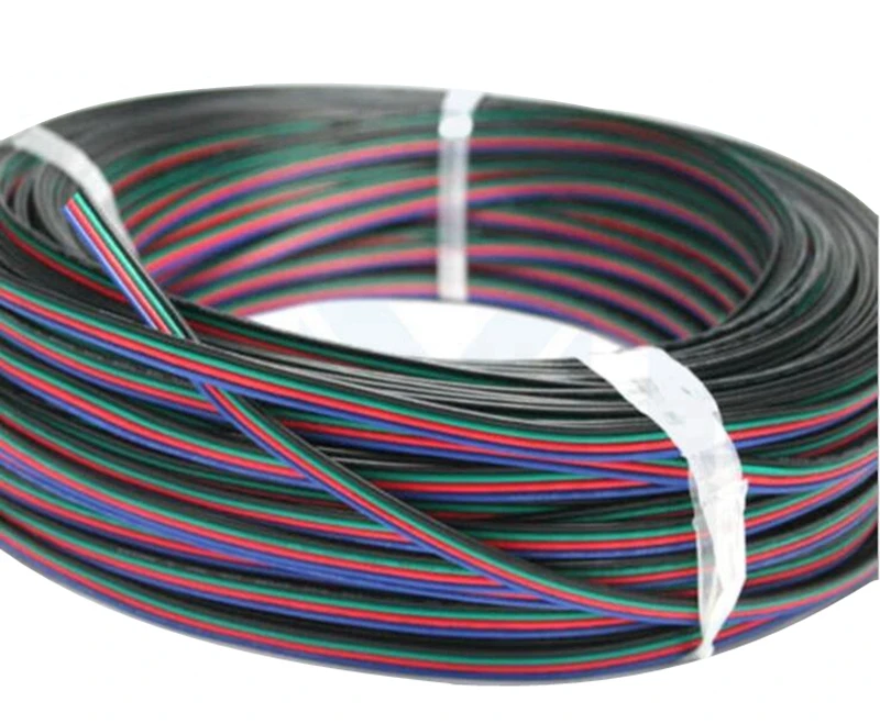 Wonlukiy 100 м/лот 3Pin 4Pin 5pin LED RGB RGBW провод УДЛИНИТЕЛЬ шнур разъем для 5050 3528 2812 полосы