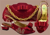 Модный комплект из итальянских туфель и сумочки в африканском стиле сиреневого цвета, украшенный стразами, итальянская женская обувь и сумочка - Цвет: Wine