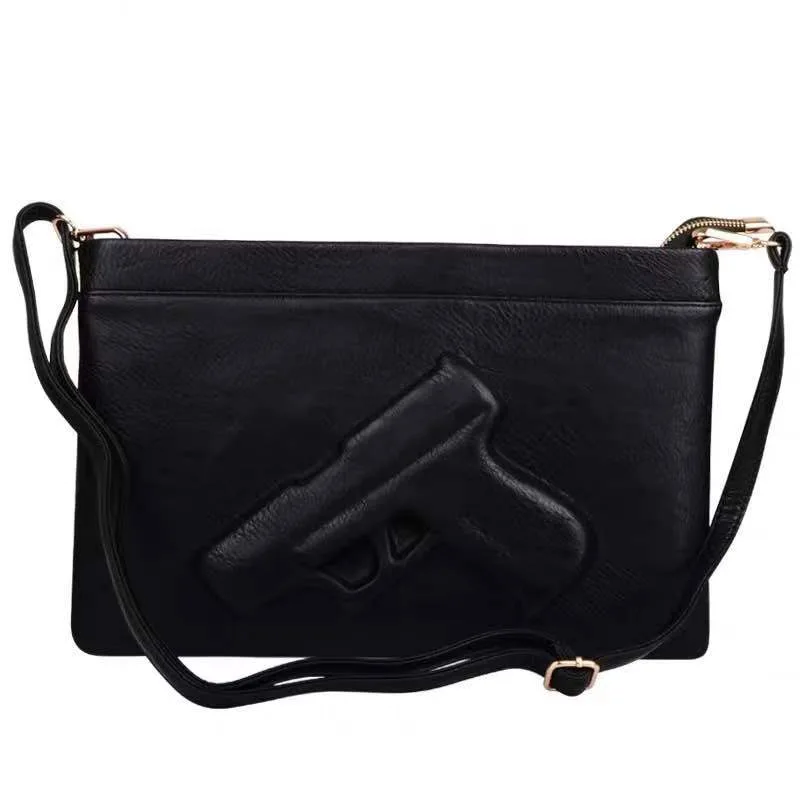Annmouler, женская сумка, высокое качество, женский клатч, 3D пистолет, тисненый, сумка для пистолета, дизайнерская сумка-конверт Кроссбоди для девочек