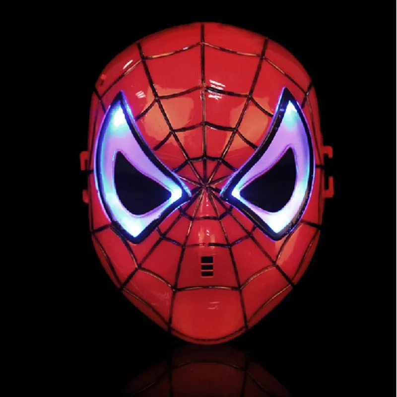 Новая детская игрушка мстители супергерой Человек-паук светодиодная маска ночной Светильник маска на все лицо шлем костюм Человек-паук Маска на Хэллоуин - Цвет: red LED light