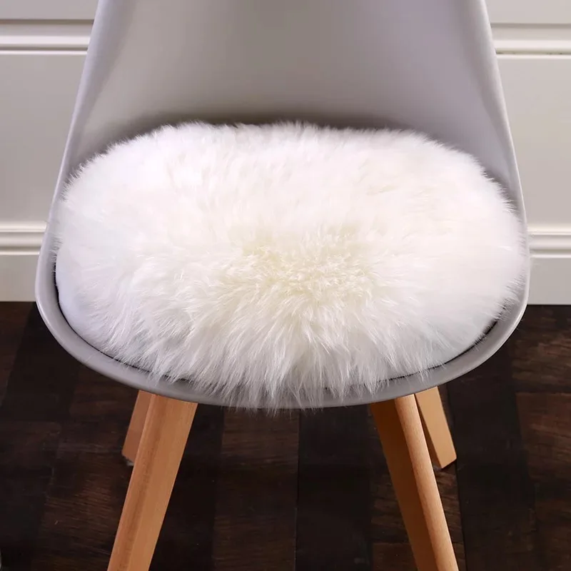 

100% Thicken Round Australian Wool Cushion office chair cushion whole wool leather sofa stool cushion
