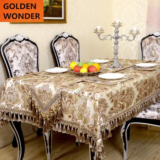 Luxury Jacquard Fabric Table Cloth European Tablecloths Table Coverin