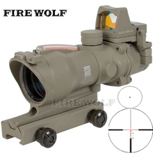 

Trijicon Tan 4x32 Riflescope Red Optical Fiber Works really +Tan Red Dot Rifle scope EM5161A Free shipping