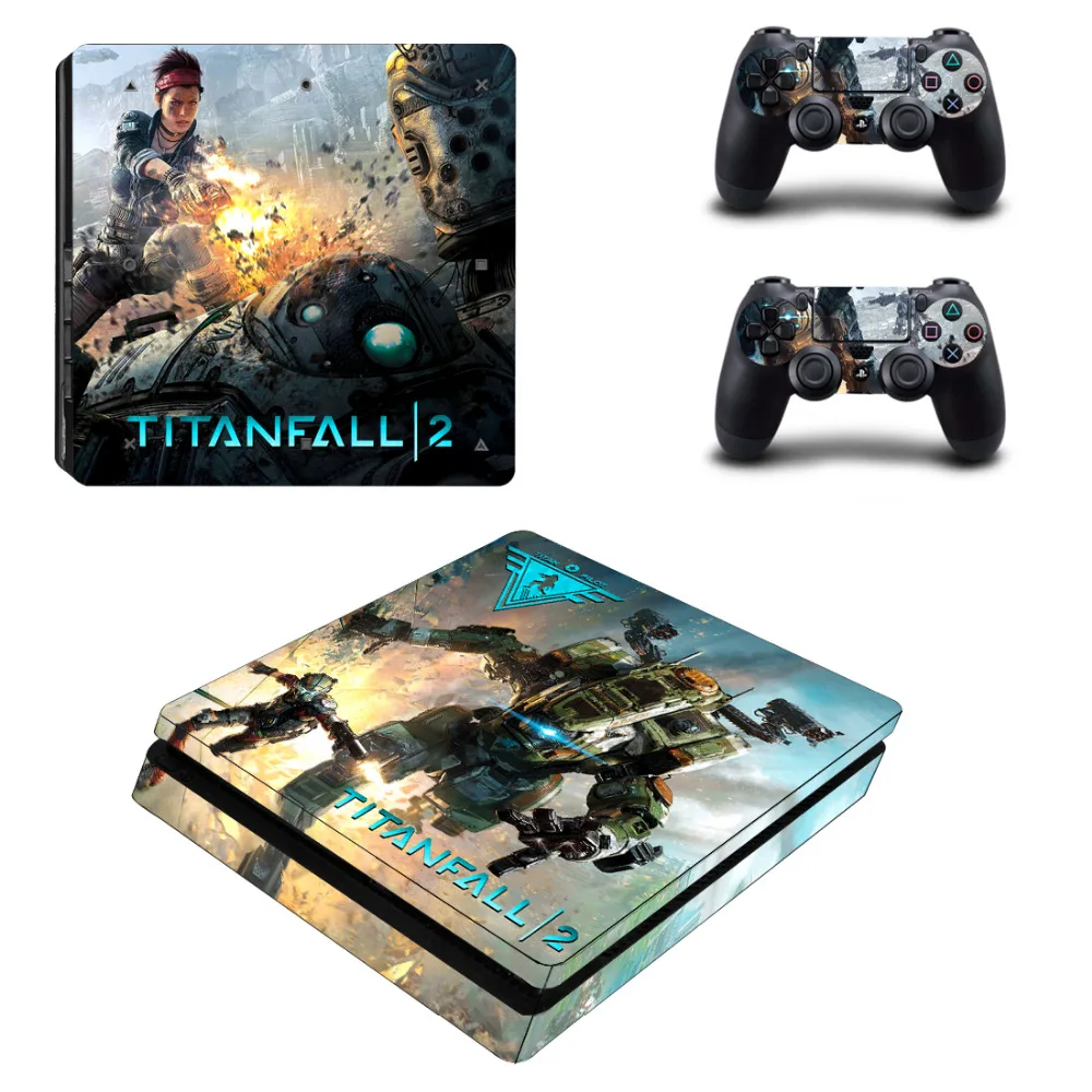 Titanfall 2 PS4 тонкий кожи Стикеры наклейка для PlayStation4 Slim консоли и контроллера PS4 тонкий наклеиваемые скины винил аксессуары