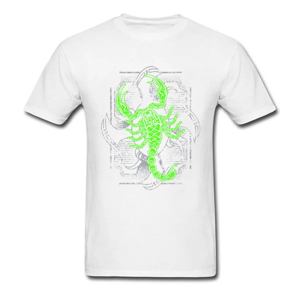 Scorpion Cotton Tops Tees for Male Summer T Shirts Normal Designer O-Neck Clothing Shirt Short Sleeve Free Shipping Scorpion white