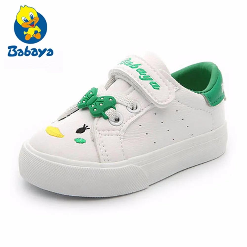 

Baby Shoes girls 1-3 Years old kids White Shoes synthetic leather 2018 Spring New Cartoon Soft Bottom baby Casual Shoes boys