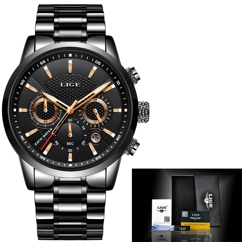 LIGE Watch Men Top Brand Luxury Men's Sports Watch Quartz Clock Male All Steel Business Dress Watch Military Watch Montre Homme LIGE Watch Men Top Brand Luxury Men's Sports Watch Quartz Clock Male All Steel Business Dress Watch Military Watch Montre Homme