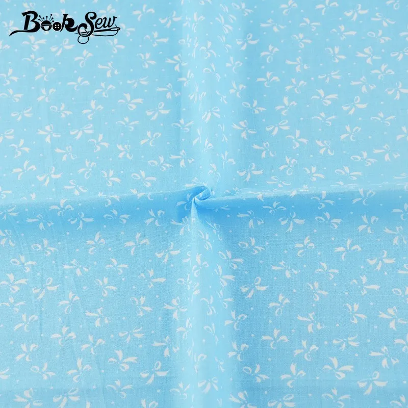 

Booksew Bow Design Blue Cotton Plain Fabric Sewing Clothing Tissue DIY Dolls Telas Quilting Scrapbooking Patchwork Textile
